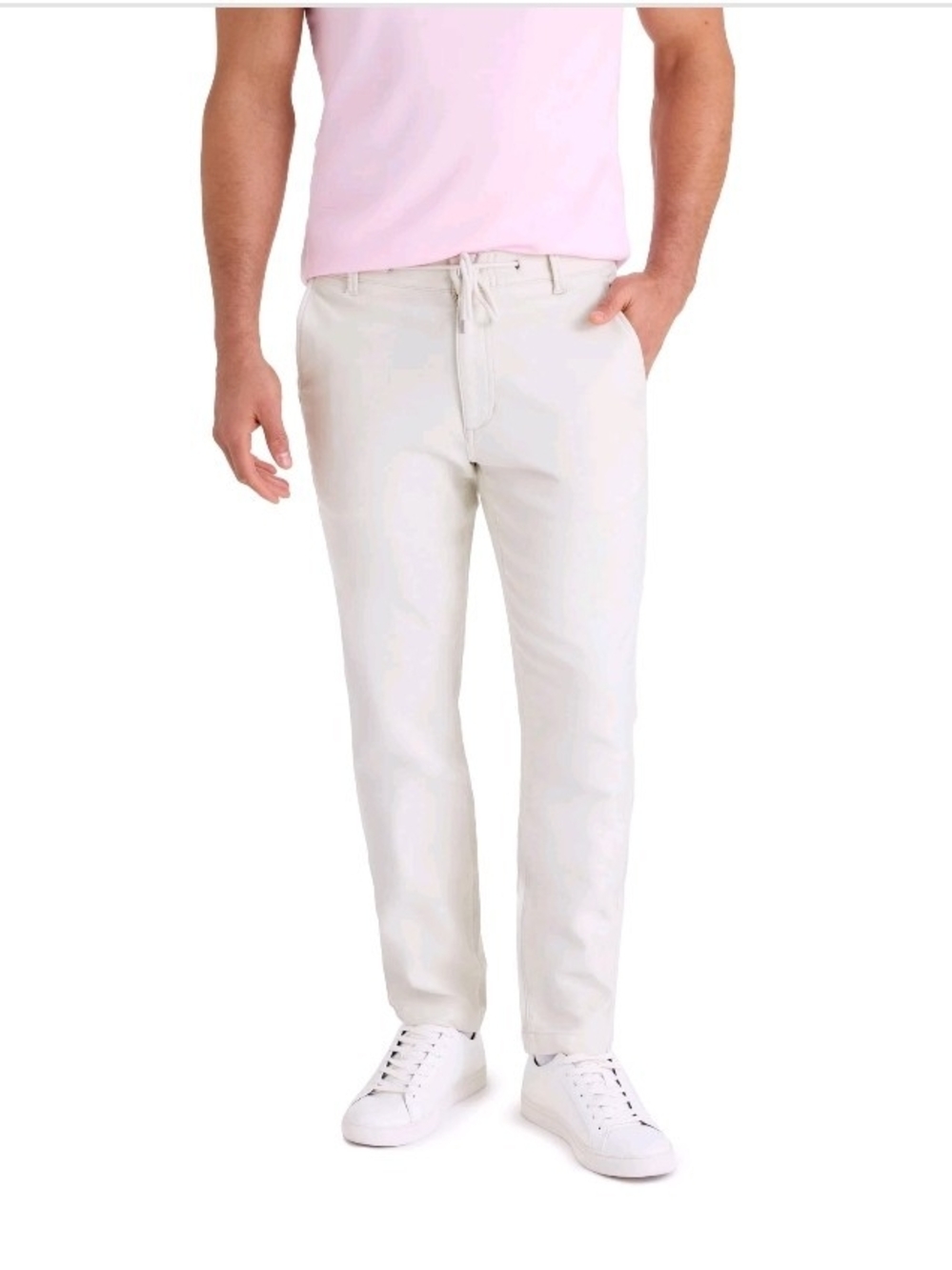 NWT US Polo Assn Mens Luxe Performance Comfort Waist Drawstring Beige Pants Sz M
